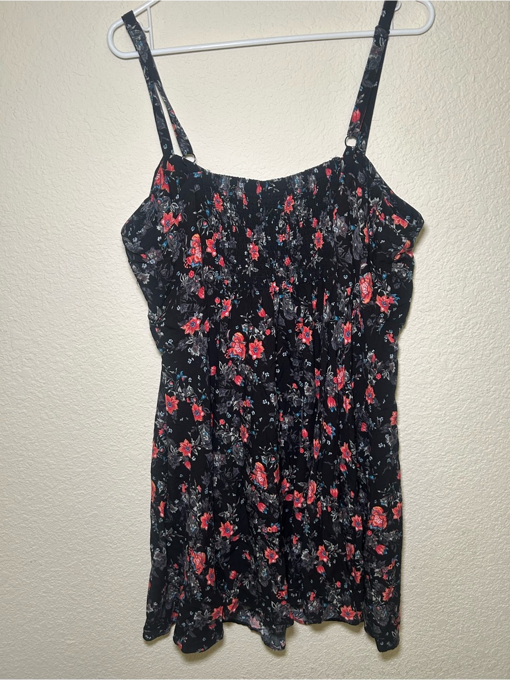 Torrid Black Floral Dress Midi Cami Tank Red Blue Accents Summer Fall Casual 2X - Picture 6 of 7